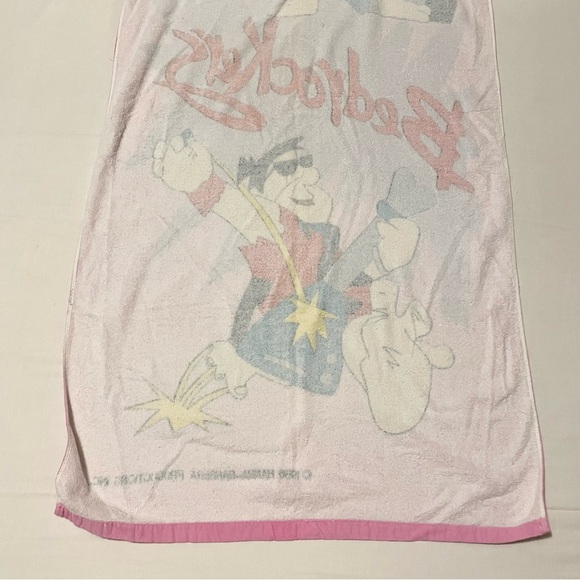 Vintage 1986 Flintstones Bedrockers Towel Fred Barney - Picture 11 of 16